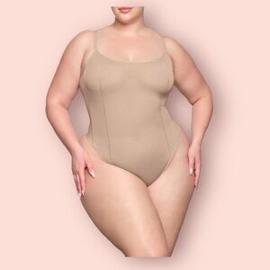 NWT Skims SHEER SCULPT THONG BODYSUIT size 2X tan